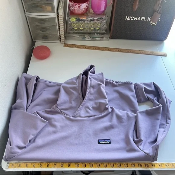 Patagonia Women's R1® Thermal Pullover Hoody Concrete Purple Lilac Size M NWOT - Picture 14 of 16